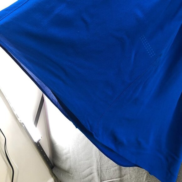 Left Of Center Midi Skirt Womens S Pull On Royal Blue High Low Hem Mixed Media - Picture 6 of 12